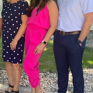 A New York - Women's Hot Pink Jumpsuit - Size L